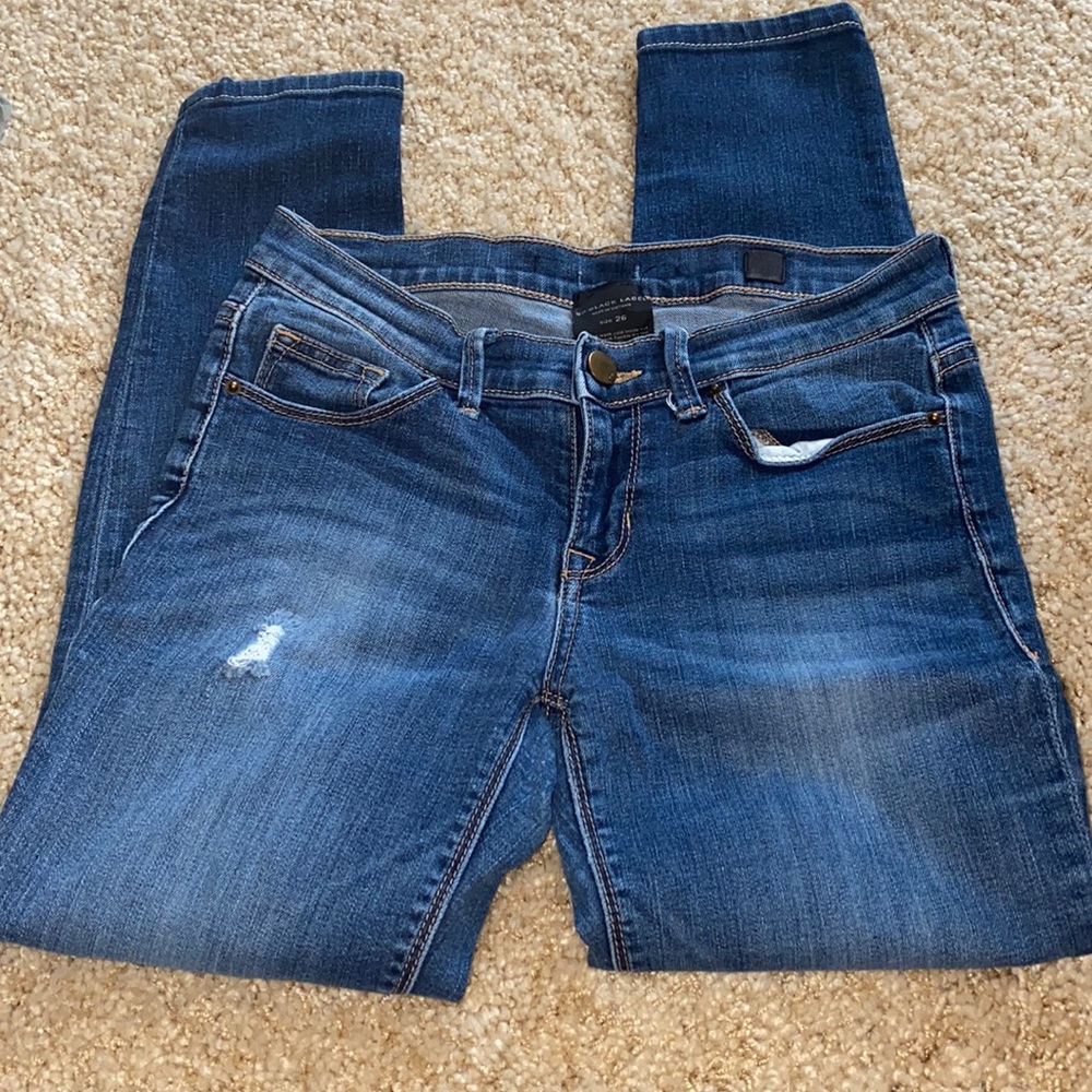 Blue ripped jeans